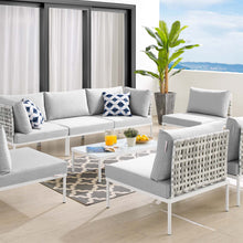 Load image into Gallery viewer, Harmony 8-Piece Sunbrella¨ Basket Weave Outdoor Patio Aluminum Sectional Sofa Set by Modway
