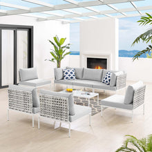 Load image into Gallery viewer, Harmony 8-Piece Sunbrella¨ Basket Weave Outdoor Patio Aluminum Sectional Sofa Set by Modway
