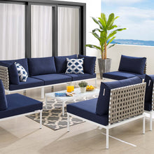 Load image into Gallery viewer, Harmony 8-Piece Sunbrella¨ Basket Weave Outdoor Patio Aluminum Sectional Sofa Set by Modway
