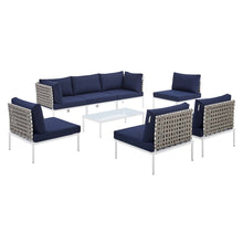 Load image into Gallery viewer, Harmony 8-Piece Sunbrella¨ Basket Weave Outdoor Patio Aluminum Sectional Sofa Set by Modway
