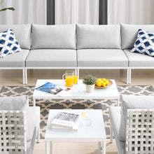 Load image into Gallery viewer, Harmony 8-Piece Sunbrella¨ Basket Weave Outdoor Patio Aluminum Sectional Sofa Set by Modway
