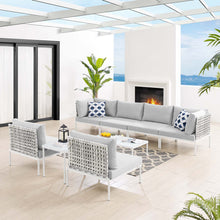 Load image into Gallery viewer, Harmony 8-Piece Sunbrella¨ Basket Weave Outdoor Patio Aluminum Sectional Sofa Set by Modway
