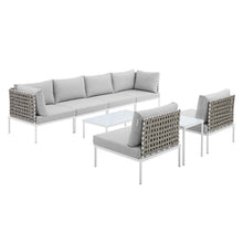 Load image into Gallery viewer, Harmony 8-Piece Sunbrella¨ Basket Weave Outdoor Patio Aluminum Sectional Sofa Set by Modway
