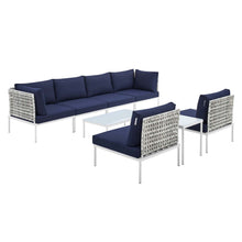 Load image into Gallery viewer, Harmony 8-Piece Sunbrella¨ Basket Weave Outdoor Patio Aluminum Sectional Sofa Set by Modway
