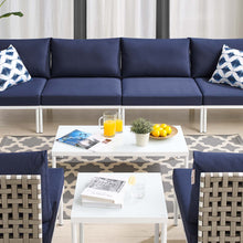 Load image into Gallery viewer, Harmony 8-Piece Sunbrella¨ Basket Weave Outdoor Patio Aluminum Sectional Sofa Set by Modway
