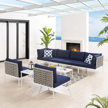 Load image into Gallery viewer, Harmony 8-Piece Sunbrella¨ Basket Weave Outdoor Patio Aluminum Sectional Sofa Set by Modway
