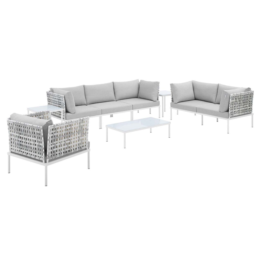 Harmony 8-Piece Sunbrella¨ Basket Weave Outdoor Patio Aluminum Seating Set by Modway