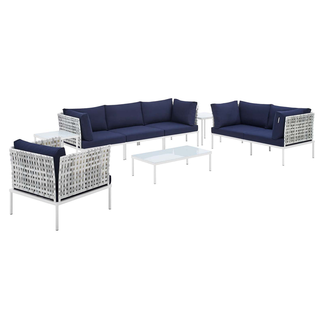 Harmony 8-Piece Sunbrella¨ Basket Weave Outdoor Patio Aluminum Seating Set by Modway