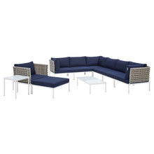 Load image into Gallery viewer, Harmony 10-Piece Sunbrella¨ Basket Weave Outdoor Patio Aluminum Sectional Sofa Set by Modway
