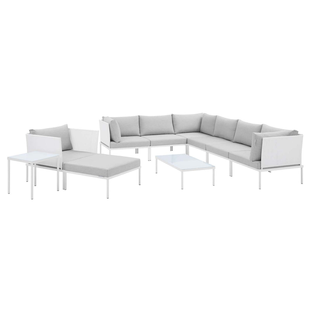 Harmony 10-Piece Sunbrella¨ Outdoor Patio Aluminum Sectional Sofa Set by Modway