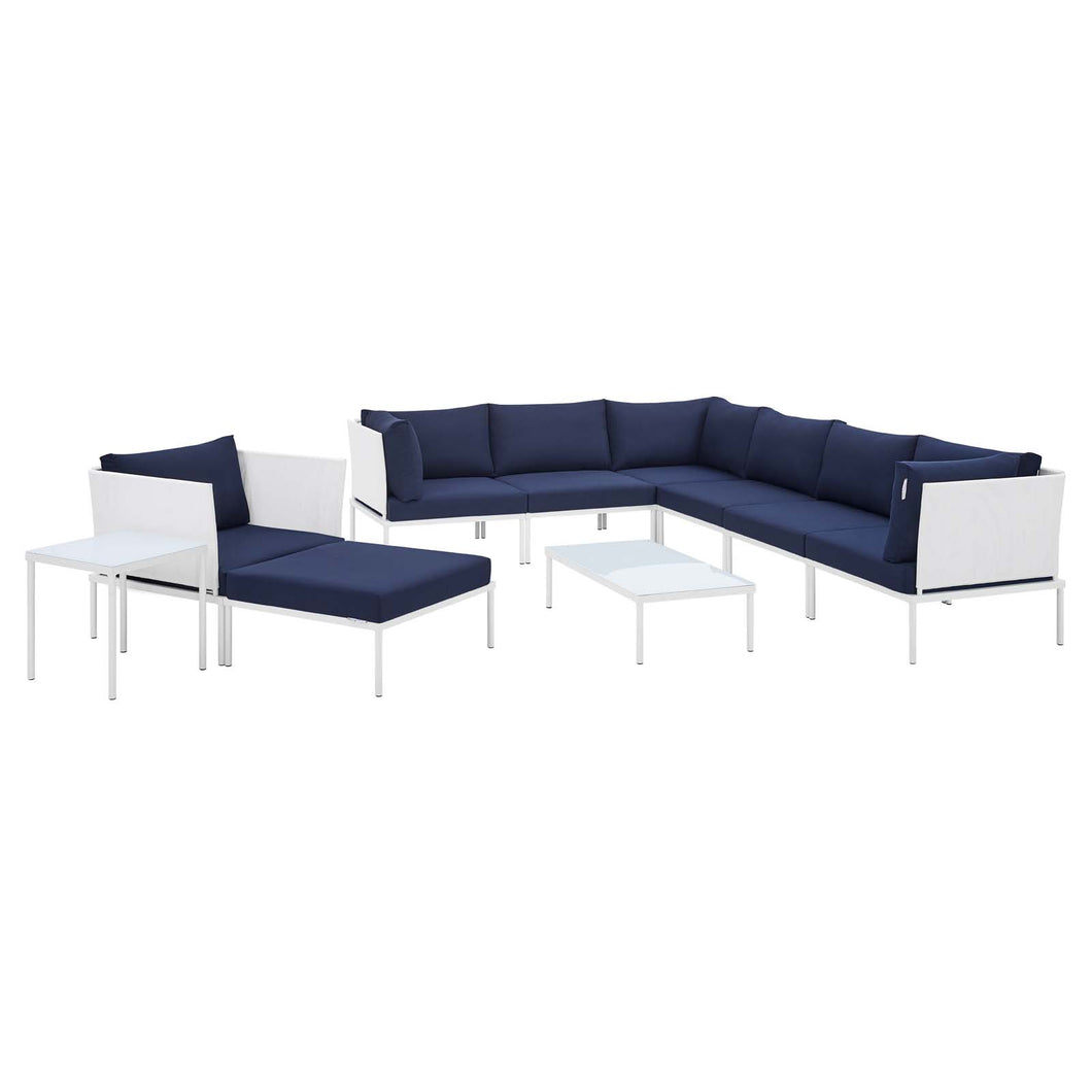 Harmony 10-Piece Sunbrella¨ Outdoor Patio Aluminum Sectional Sofa Set by Modway