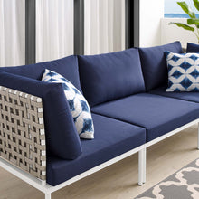 Load image into Gallery viewer, Harmony Sunbrella¨ Basket Weave Outdoor Patio Aluminum Sofa by Modway
