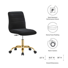 Load image into Gallery viewer, Ripple Armless Performance Velvet Office Chair by Modway
