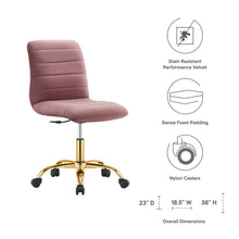 Load image into Gallery viewer, Ripple Armless Performance Velvet Office Chair by Modway
