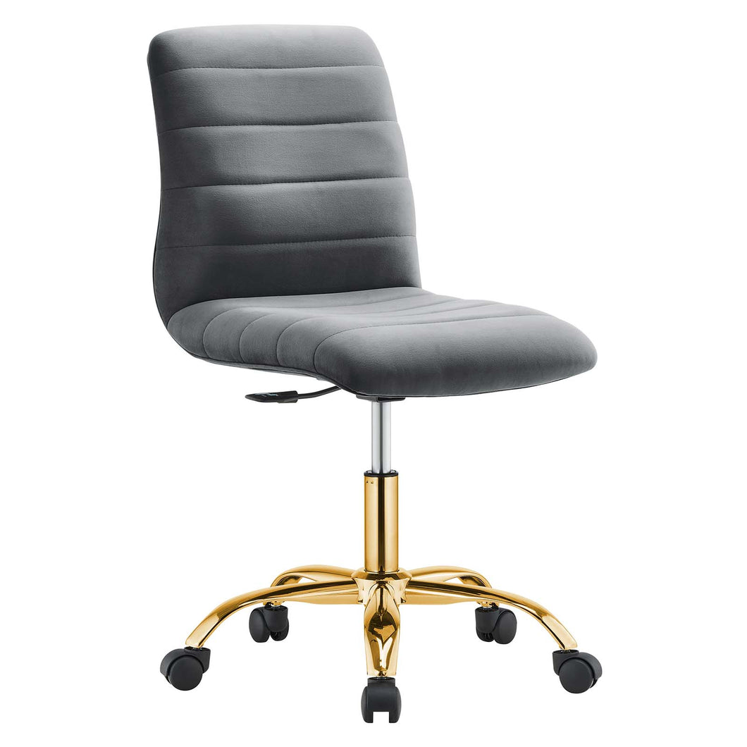 Ripple Armless Performance Velvet Office Chair by Modway