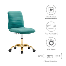 Load image into Gallery viewer, Ripple Armless Performance Velvet Office Chair by Modway
