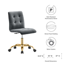 Load image into Gallery viewer, Prim Armless Performance Velvet Office Chair by Modway
