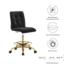 Load image into Gallery viewer, Prim Armless Performance Velvet Drafting Chair by Modway
