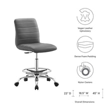 Load image into Gallery viewer, Ripple Armless Vegan Leather Drafting Chair by Modway
