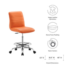 Load image into Gallery viewer, Ripple Armless Vegan Leather Drafting Chair by Modway
