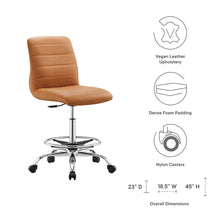 Load image into Gallery viewer, Ripple Armless Vegan Leather Drafting Chair
