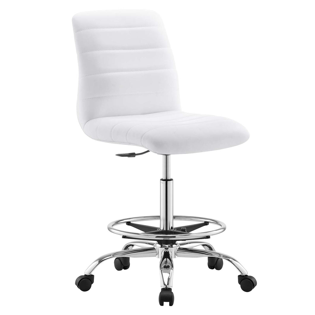 Ripple Armless Vegan Leather Drafting Chair by Modway