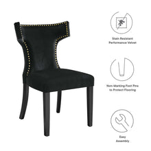 Load image into Gallery viewer, Curve Performance Velvet Dining Chairs Set of 2 by Modway
