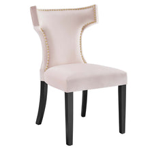 Load image into Gallery viewer, Curve Performance Velvet Dining Chairs Set of 2 by Modway
