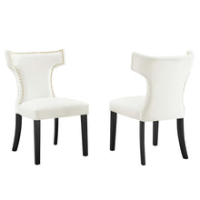 Load image into Gallery viewer, Curve Performance Velvet Dining Chairs Set of 2 by Modway
