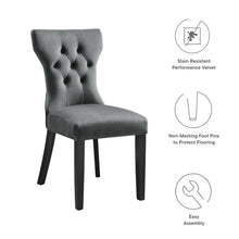 Load image into Gallery viewer, Silhouette Performance Velvet Dining Chairs Set of 2 by Modway
