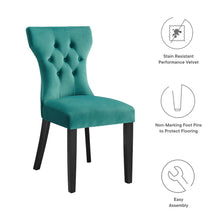 Load image into Gallery viewer, Silhouette Performance Velvet Dining Chairs Set of 2 by Modway
