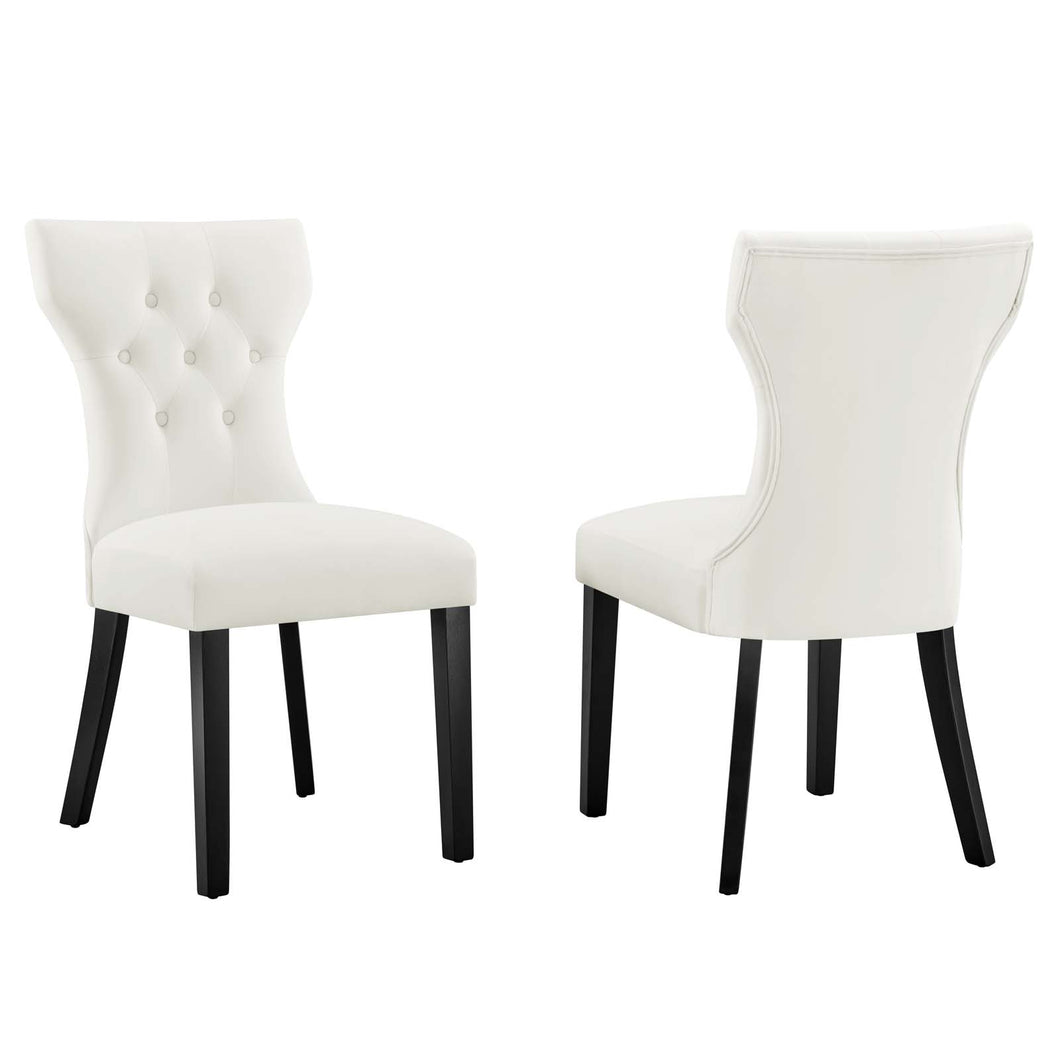 Silhouette Performance Velvet Dining Chairs - Set of 2