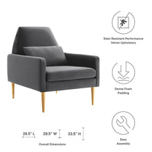 Load image into Gallery viewer, Liliana Performance Velvet Armchair by Modway
