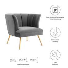 Load image into Gallery viewer, Veronica Channel Tufted Performance Velvet Armchair by Modway
