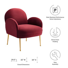 Load image into Gallery viewer, Transcend Performance Velvet Armchair by Modway
