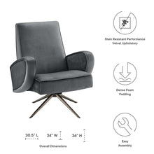 Load image into Gallery viewer, Superior Performance Velvet Swivel Chair
