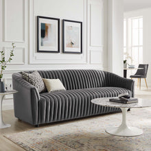 Load image into Gallery viewer, Announce Performance Velvet Channel Tufted Sofa by Modway
