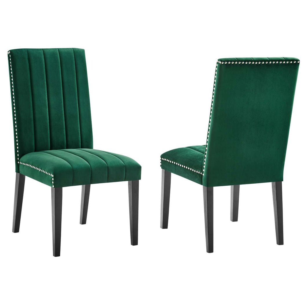 Catalyst Performance Velvet Dining Side Chairs Set of 2 by Modway
