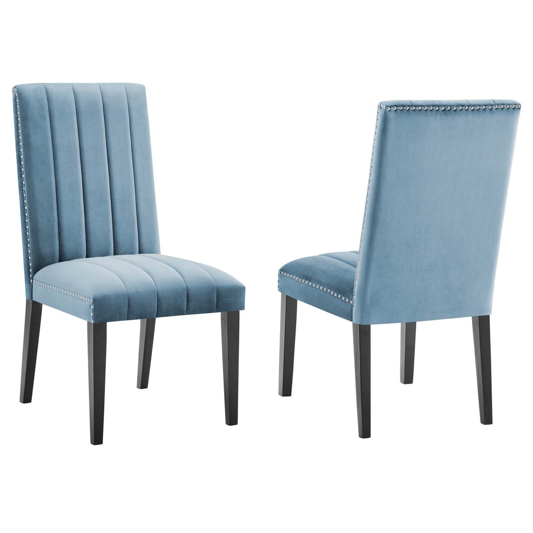 Catalyst Performance Velvet Dining Side Chairs Set of 2 by Modway