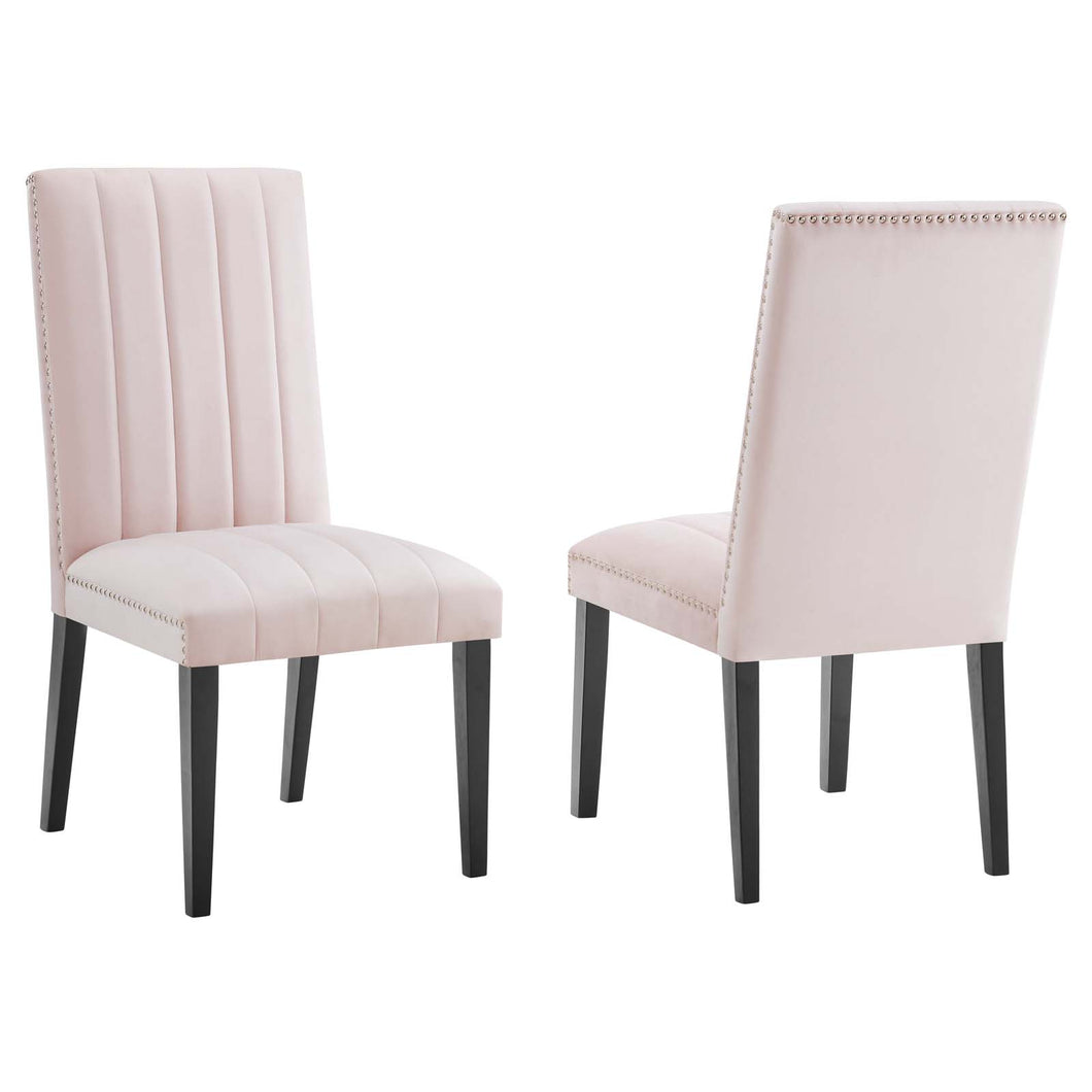 Catalyst Performance Velvet Dining Side Chairs Set of 2 by Modway