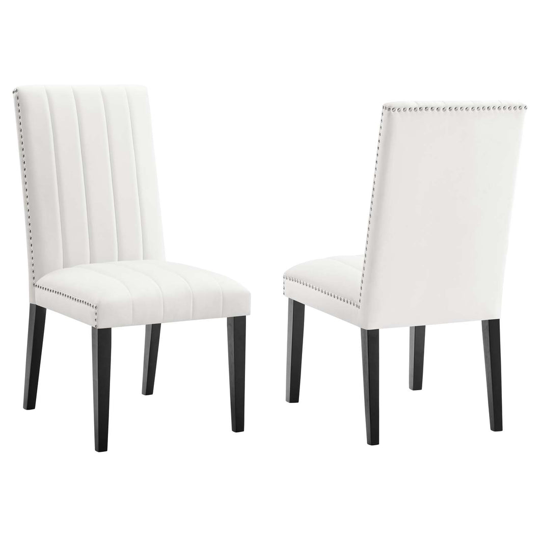 Catalyst Performance Velvet Dining Side Chairs Set of 2 by Modway