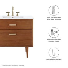 Load image into Gallery viewer, Cassia 36&quot; Teak Wood Bathroom Vanity Cabinet (Sink Basin Not Included) by Modway
