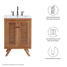 Load image into Gallery viewer, Birdie 24&quot; Teak Wood Bathroom Vanity Cabinet (Sink Basin Not Included) by Modway

