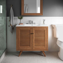 Load image into Gallery viewer, Birdie 36&quot; Teak Wood Bathroom Vanity Cabinet (Sink Basin Not Included) by Modway
