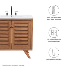 Load image into Gallery viewer, Birdie 36&quot; Teak Wood Bathroom Vanity Cabinet (Sink Basin Not Included) by Modway
