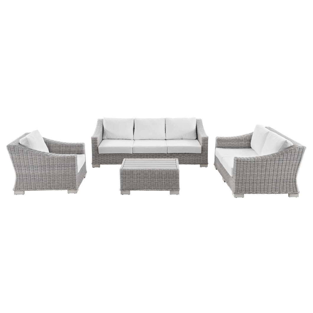 Conway 4-Piece Outdoor Patio Wicker Rattan Furniture Set by Modway