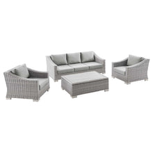 Load image into Gallery viewer, Conway 4-Piece Outdoor Patio Wicker Rattan Furniture Set by Modway
