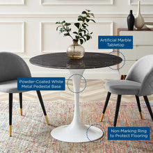 Load image into Gallery viewer, Lippa 36&quot; Round Faux Marble Dining Table by Modway
