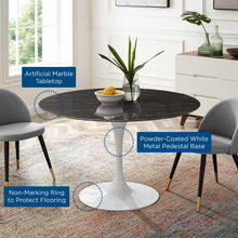 Load image into Gallery viewer, Lippa 48&quot; Round Faux Marble Dining Table by Modway
