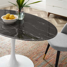 Load image into Gallery viewer, Lippa 54&quot; Oval Faux Marble Dining Table by Modway
